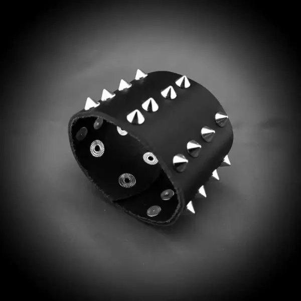 Four Rows Spike  Genuine Leather Bracelet