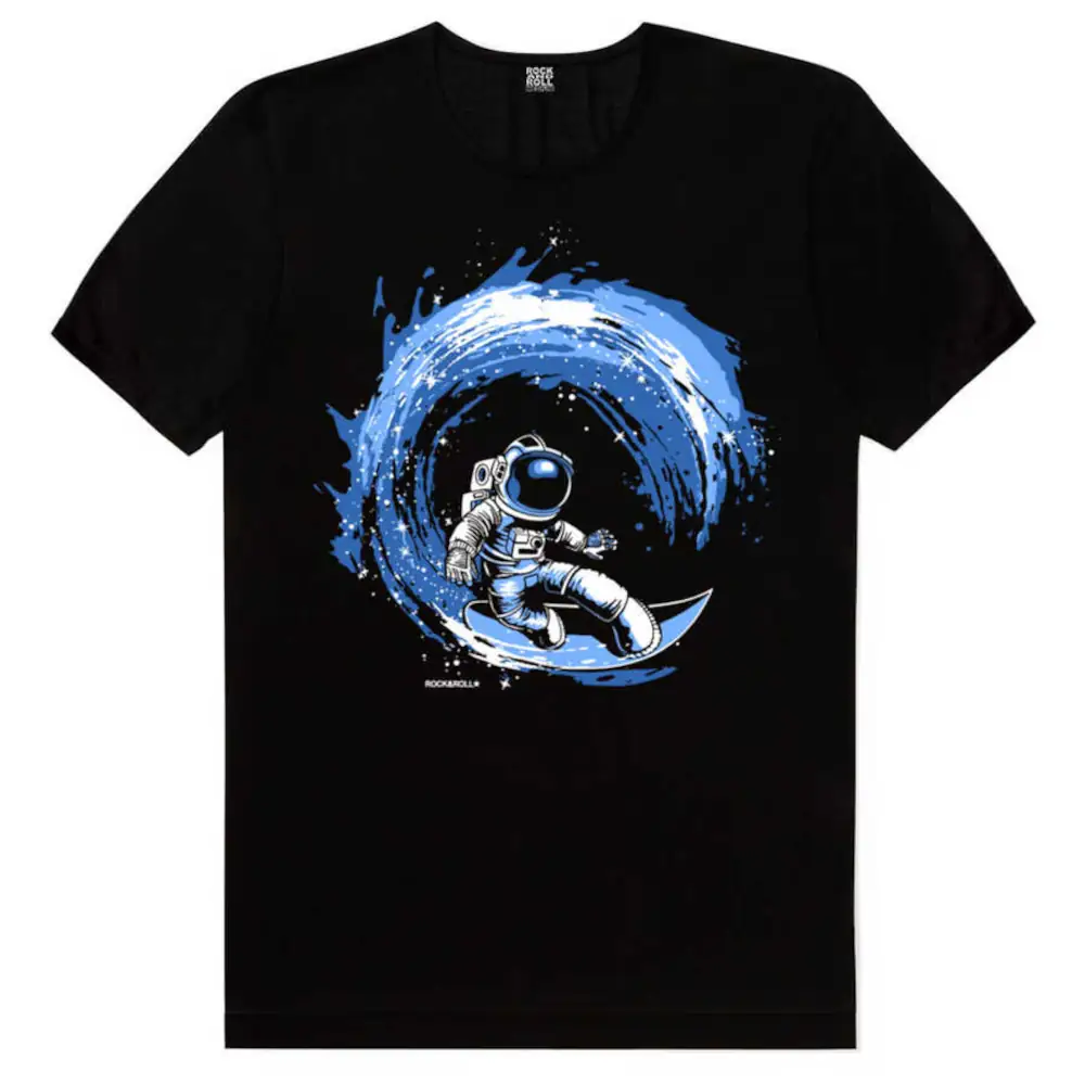 Galactic Surfer Short Sleeve Men's Black T-shirt