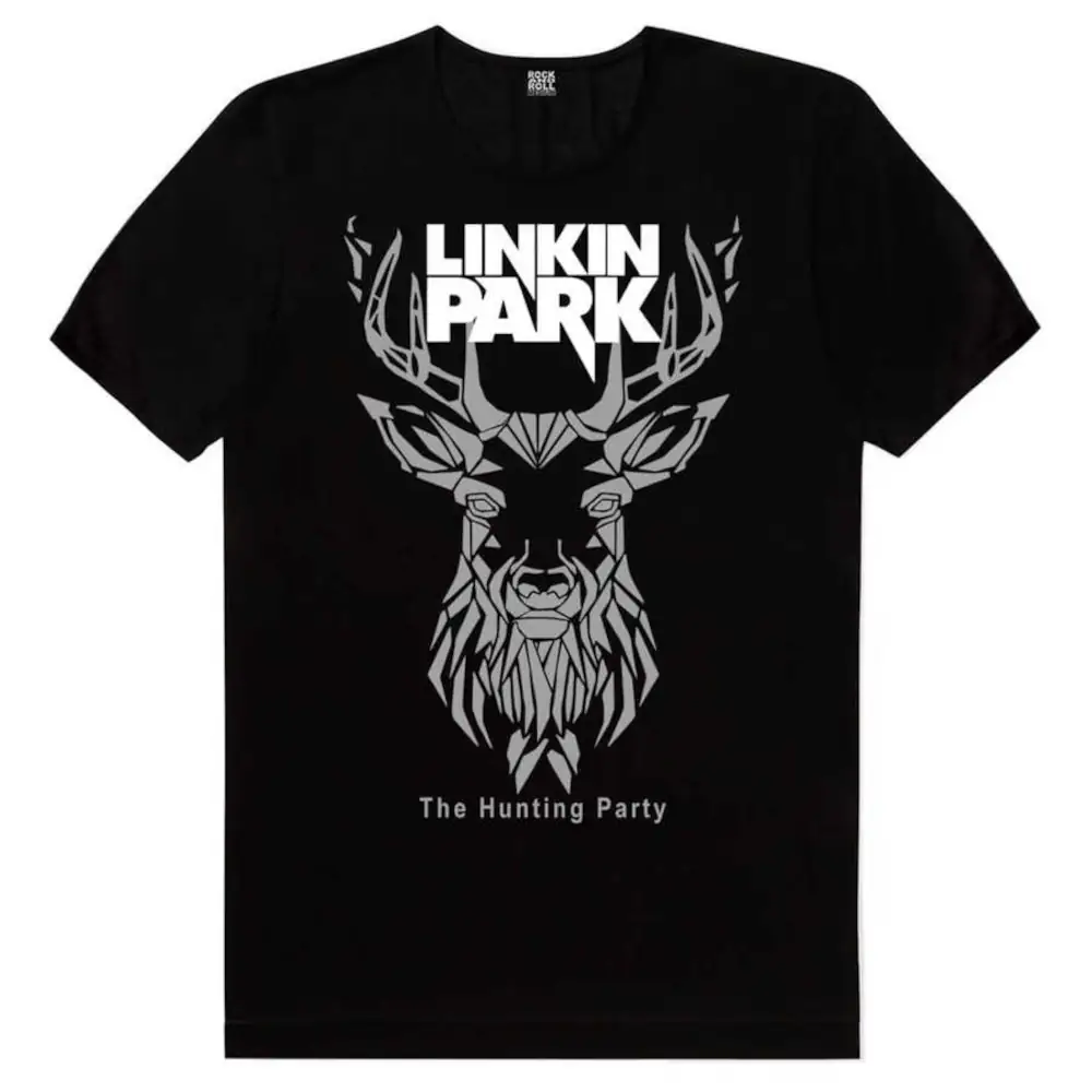 Geometric Deer Short Sleeve Men's Black T-shirt