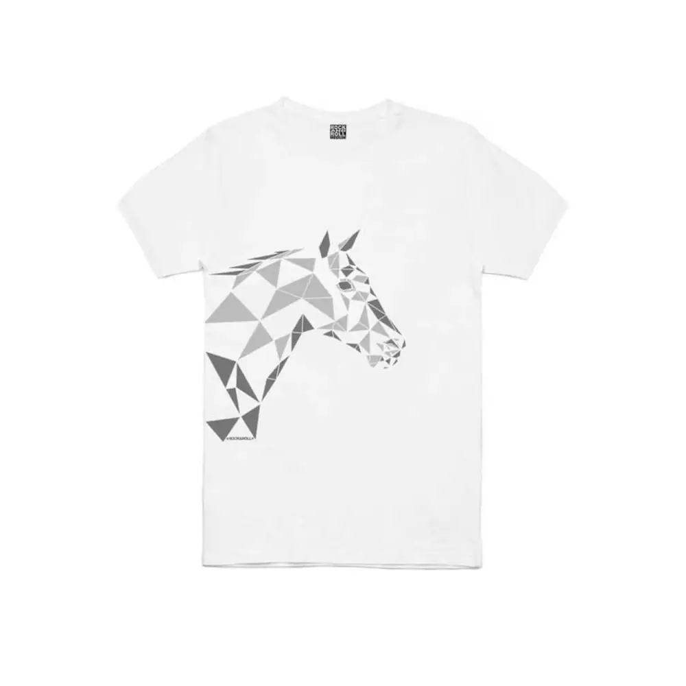 Geometric Horse Short Sleeve Men's White T-shirt