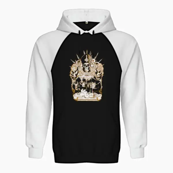 Ghost Raglan Hoodie, Ghost Artwork Raglan Sweatshirt