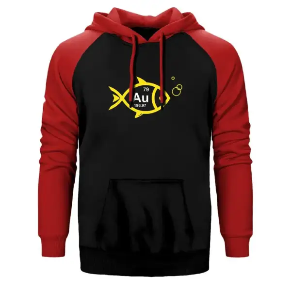 Gold Fish Raglan Sleeve Red Sweatshirt