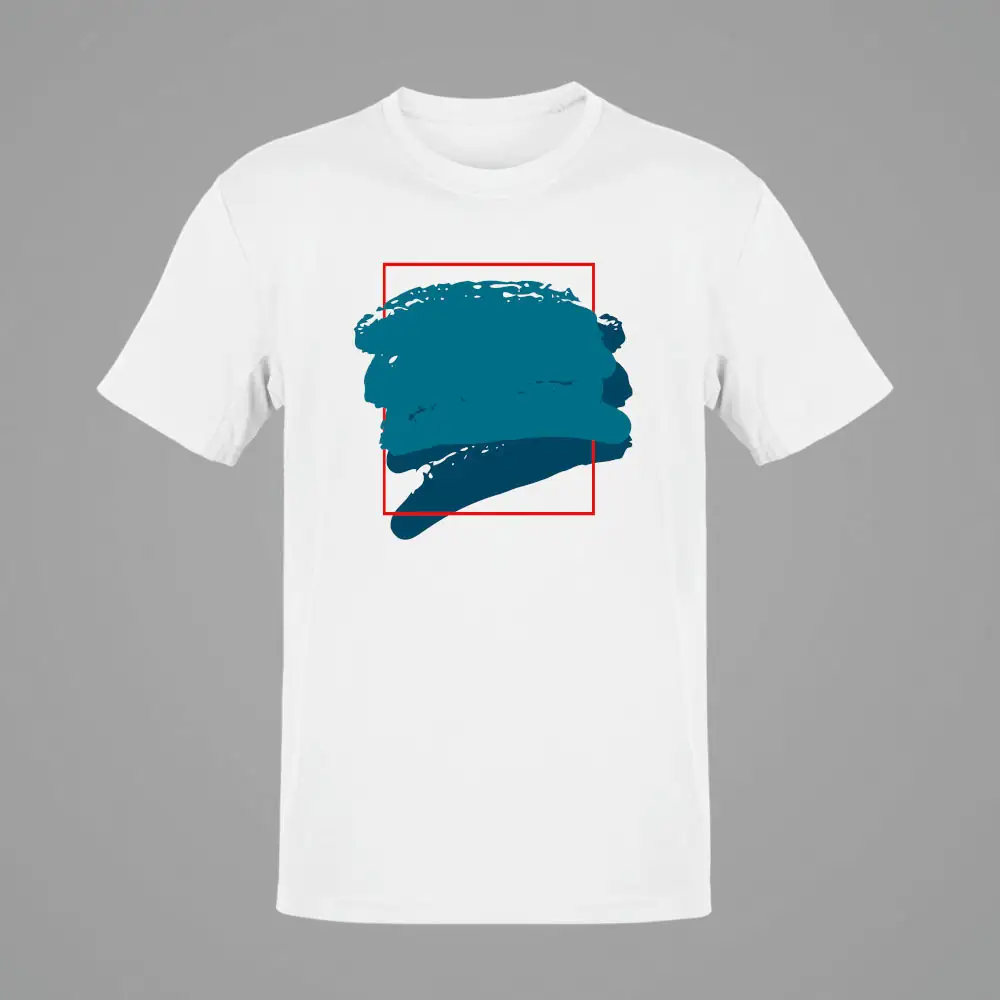 Grunge Abstract Frame Aquarelle White T-Shirt