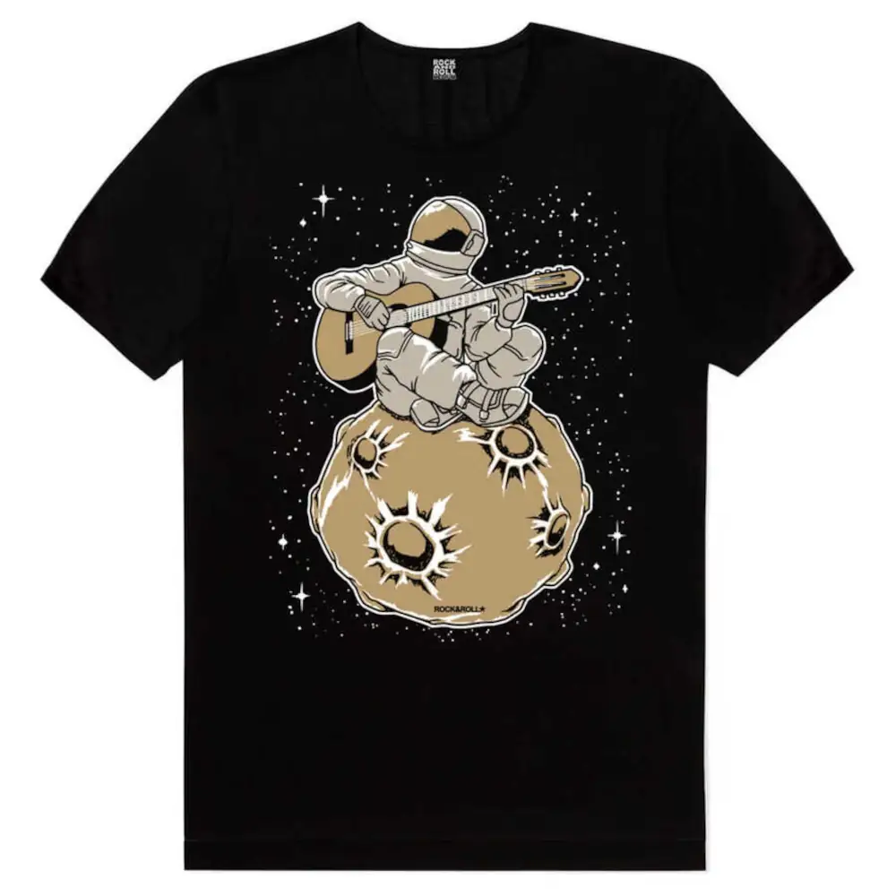 Guitarist Astronaut Short Sleeve Men's Black T-shirt