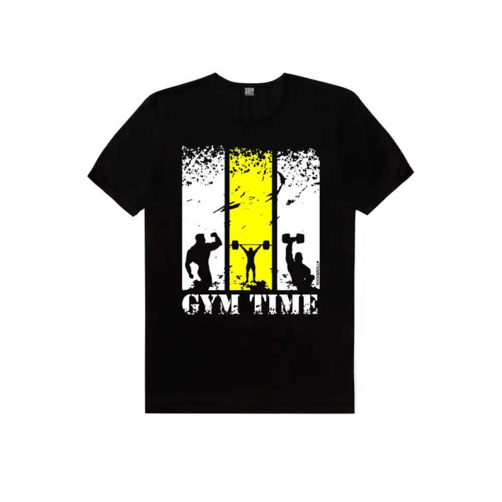 Gym Time  Short Sleeve Men's Black T-shirt