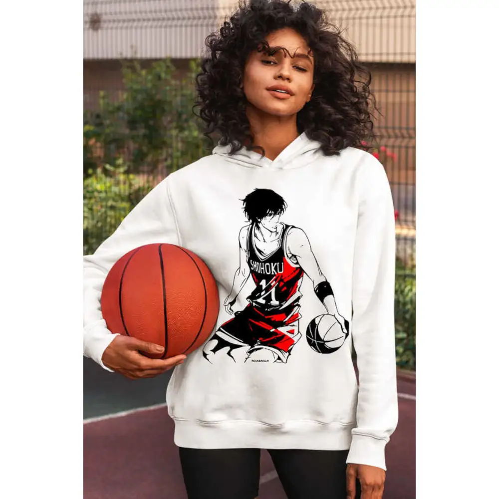 Handsome Basketman Hodie Women's Thick White Sweatshirt