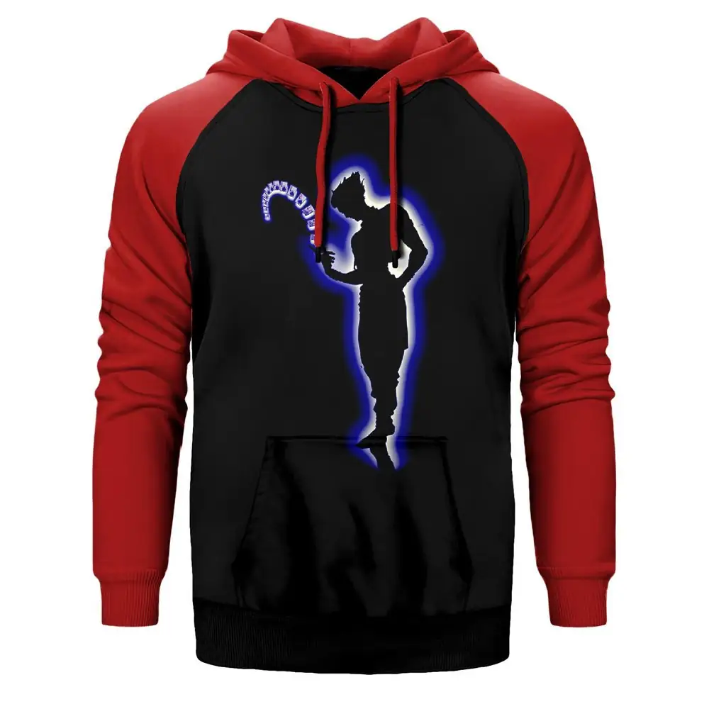 Hunter X Hunter Hisoka Hoodie, Double Color Raglan Sleeve Red Sweatshirt