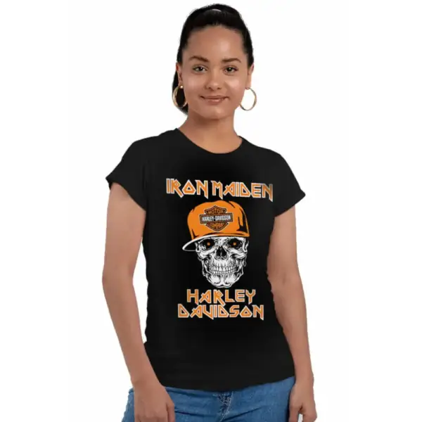 Iron Moto Women's Short Sleeve Black T-shirt