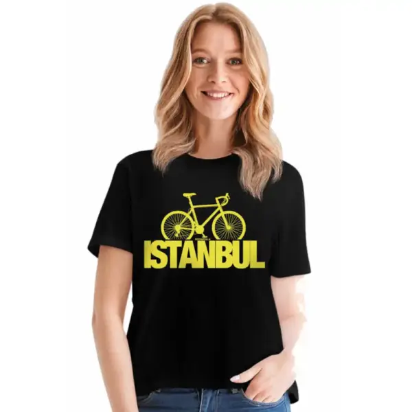 Istanbul Cycling Short Sleeve Women's Black T-shirt