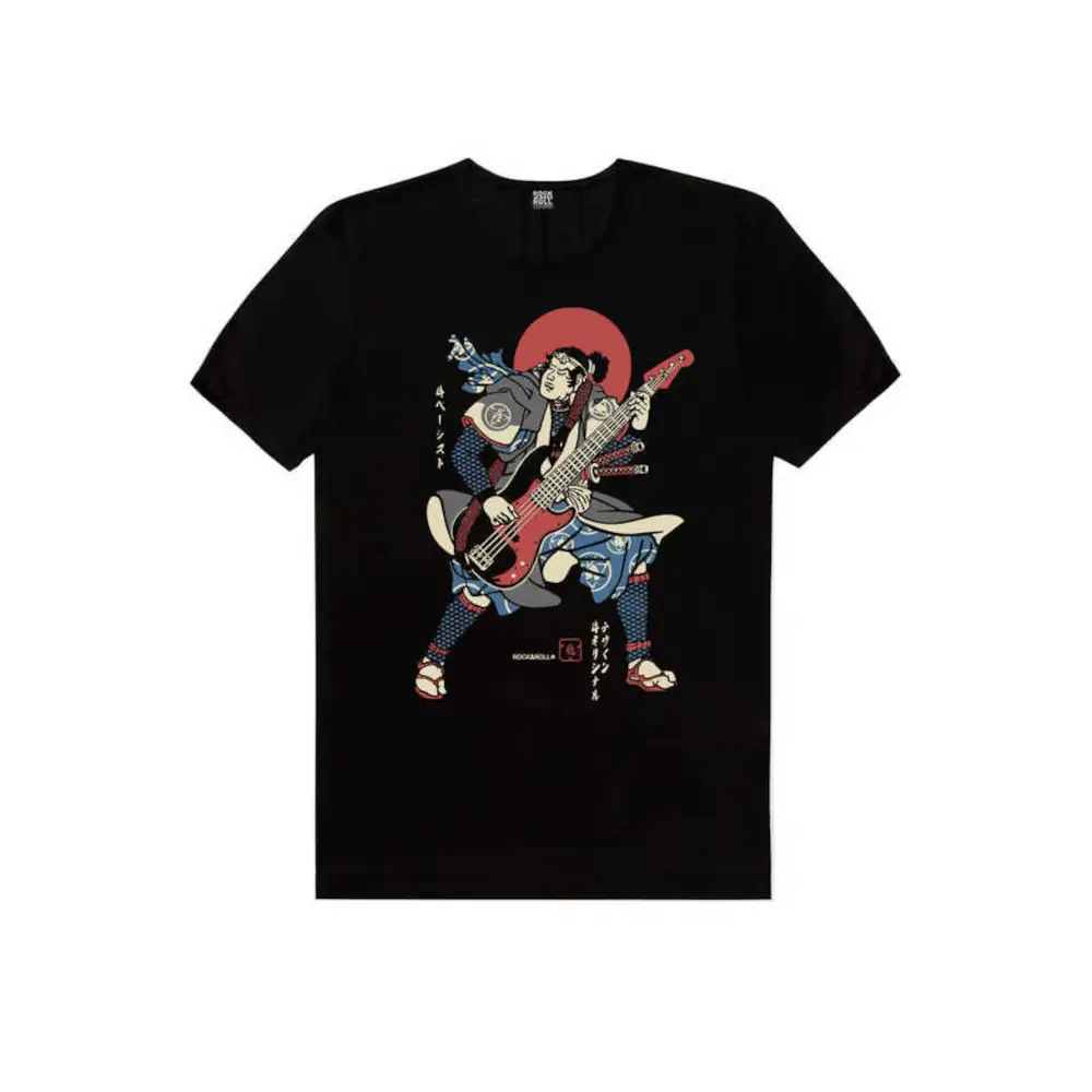 Japanese Bassist Short Sleeve Men's Black T-shirt