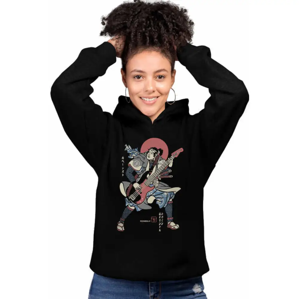 Japanese Bassist Women's Hodie Thick Black Sweatshirt