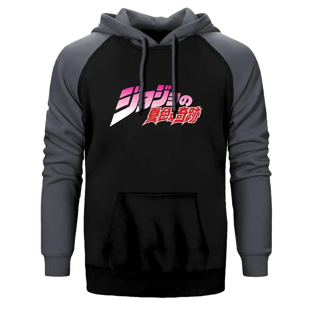 Jojo Hoodie, Double Color Raglan Sleeve Gray Sweatshirt