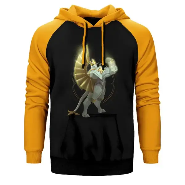 League of Legends Galio Hoodie, Double Color Raglan Sleeve Yellow Sweatshirt