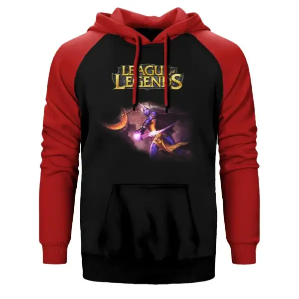 League of Legends - Soraka Hoodie, Double Color Raglan Sleeve Red Sweatshirt