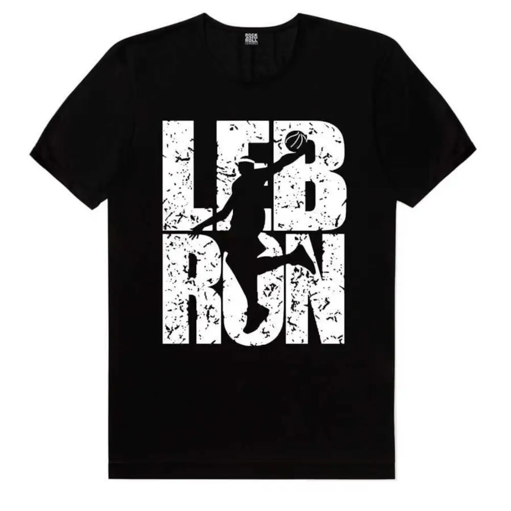 Lebron Text Short Sleeve Men's Black T-Shirt