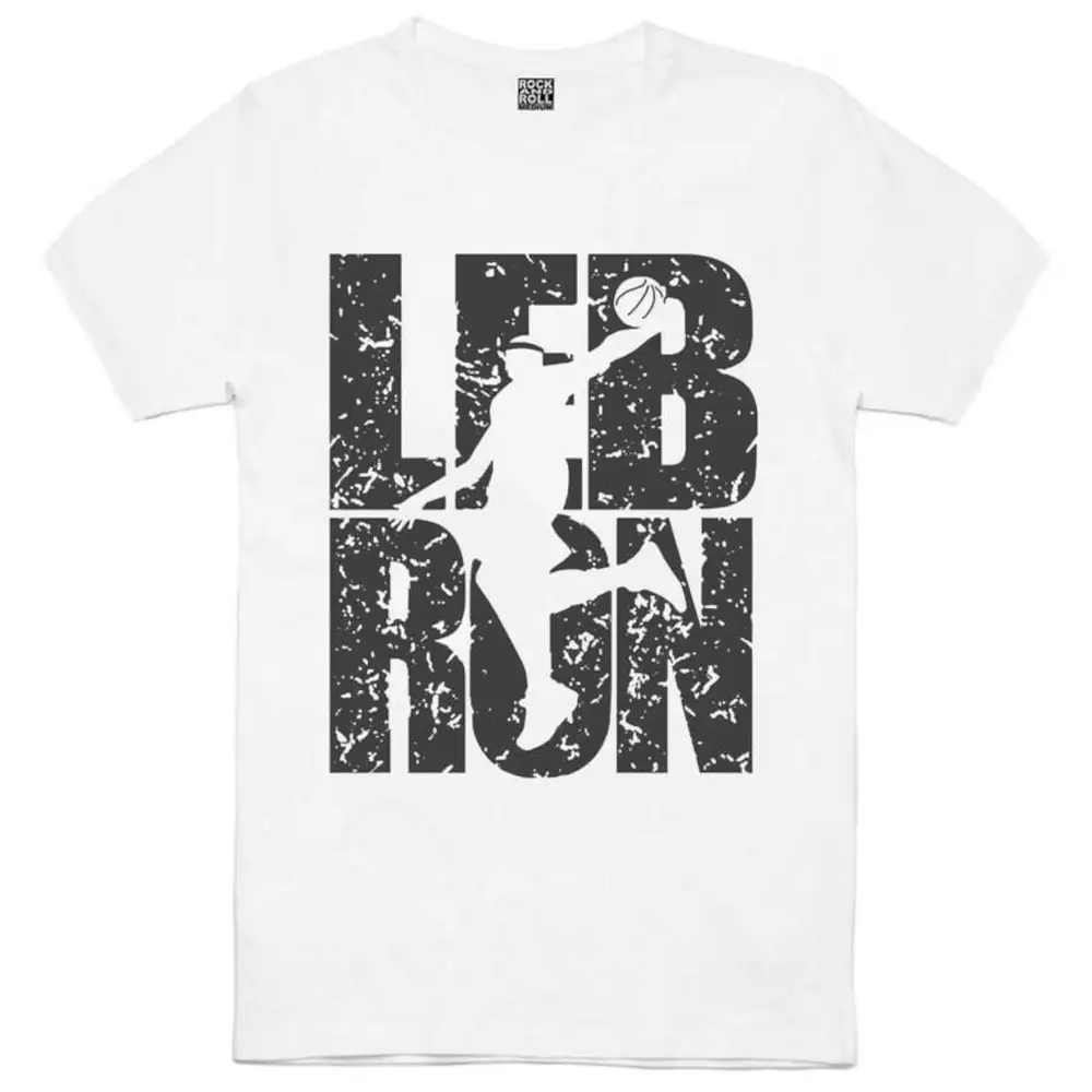 Lebron Text Short Sleeve Men's White T-Shirt