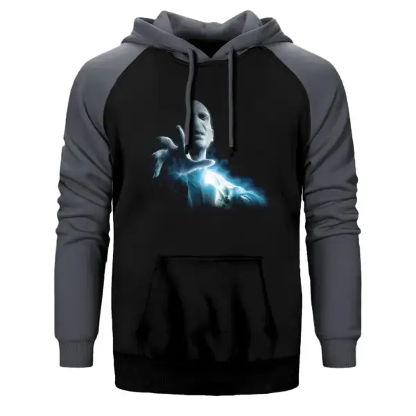 Lord Voldemort Hoodie, Double Color Raglan Sleeve Gray Sweatshirt