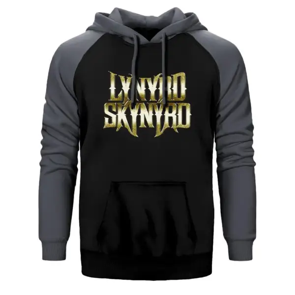 Lynyrd Skynyrd Hoodie, Double Color Raglan Sleeve Gray Sweatshirt