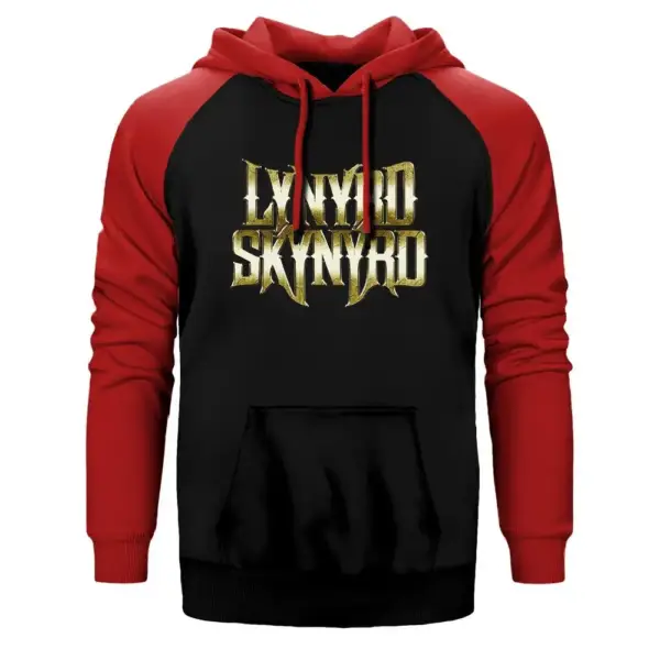 Lynyrd Skynyrd Hoodie, Double Color Raglan Sleeve Red Sweatshirt