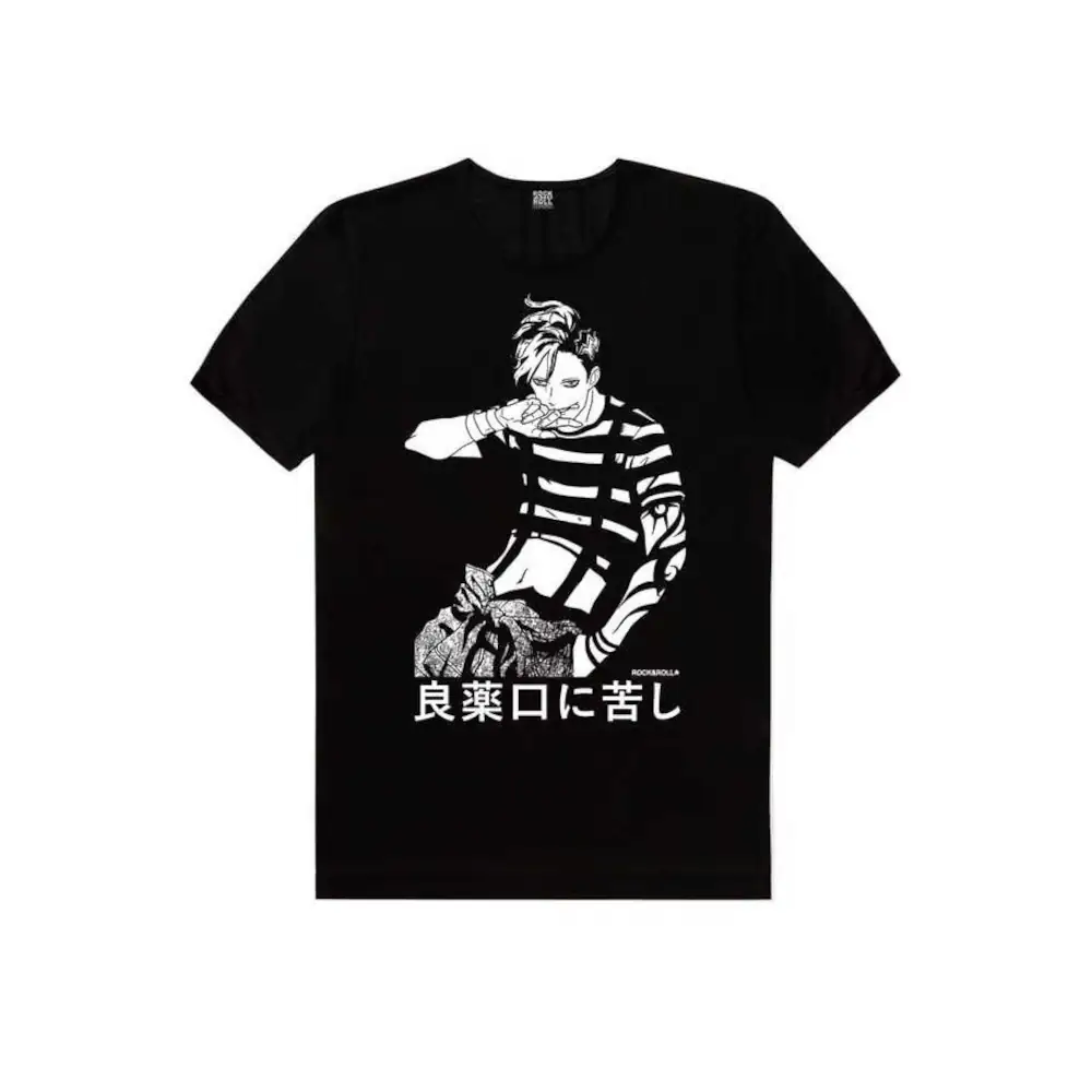 Manga Boy Short Sleeve Men's Black T-shirt