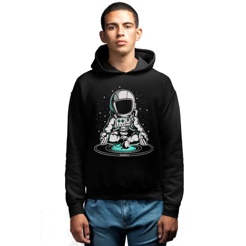 Meditastronaut Men's Hoodie Black Sweatshirt