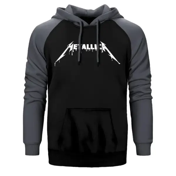 Metallica Cry Hoodie, Double Color Raglan Sleeve Gray Sweatshirt