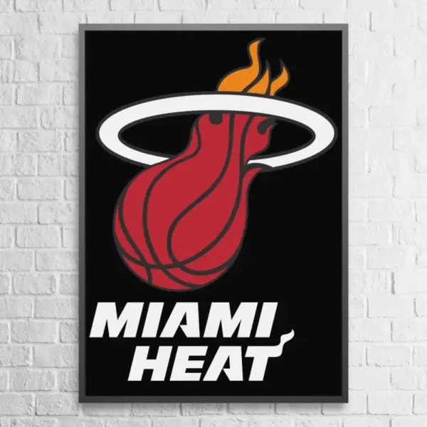Miami Heat Poster, Miami Heat Logo Wall Poster