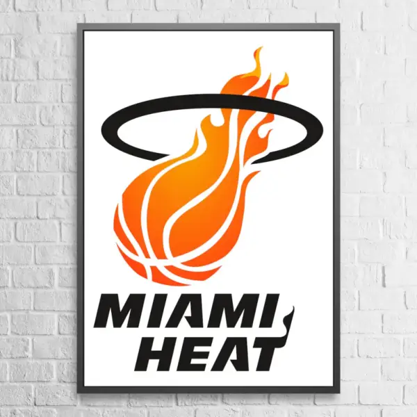 Miami Heat Poster, Miami Heat Logo Wall Poster