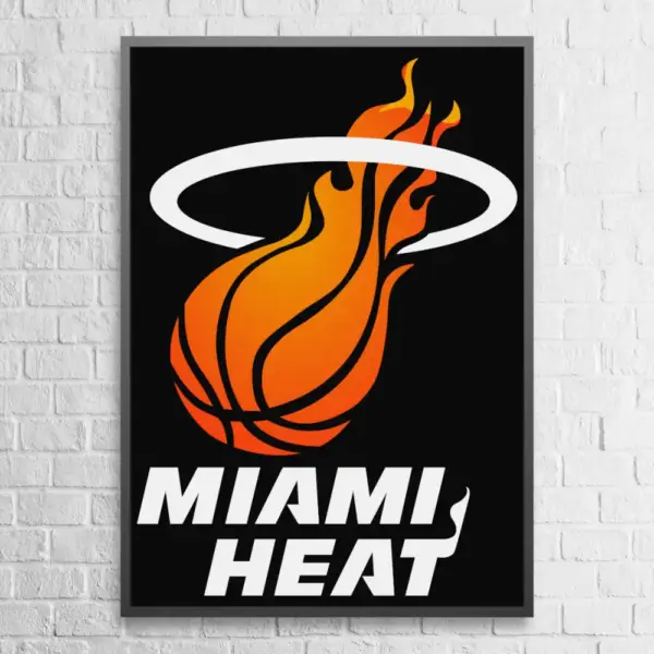 Miami Heat Poster, Miami Heat Logo Wall Poster