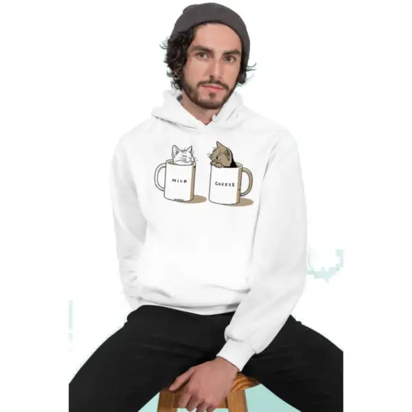 Milky Plain Hoodie Men's White Sweatshirt