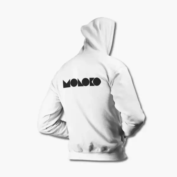 Moloko Hoodie, Moloko Logo White Hoodie - Image 2