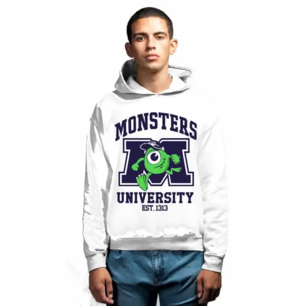 Monsters University Men's Hoodie White Sweatshirt