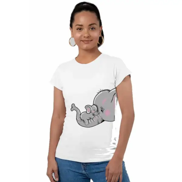Mother Baby Short Sleeve Women's White T-shirt
