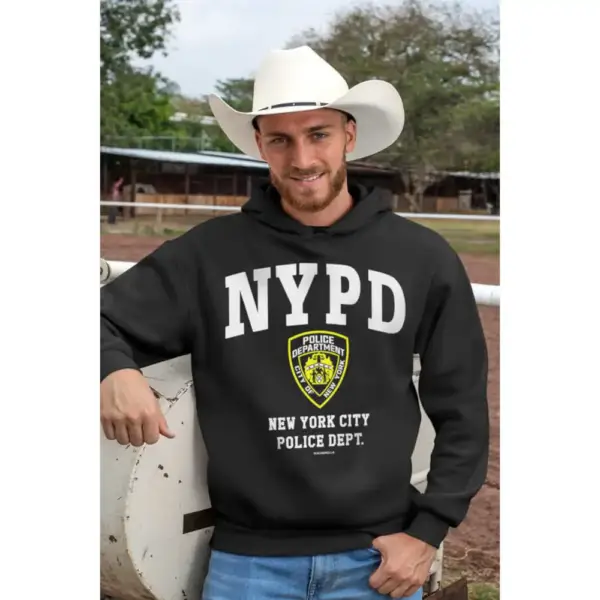 NYPD Anthracite Hoodie Thick Men's Sweatshirt