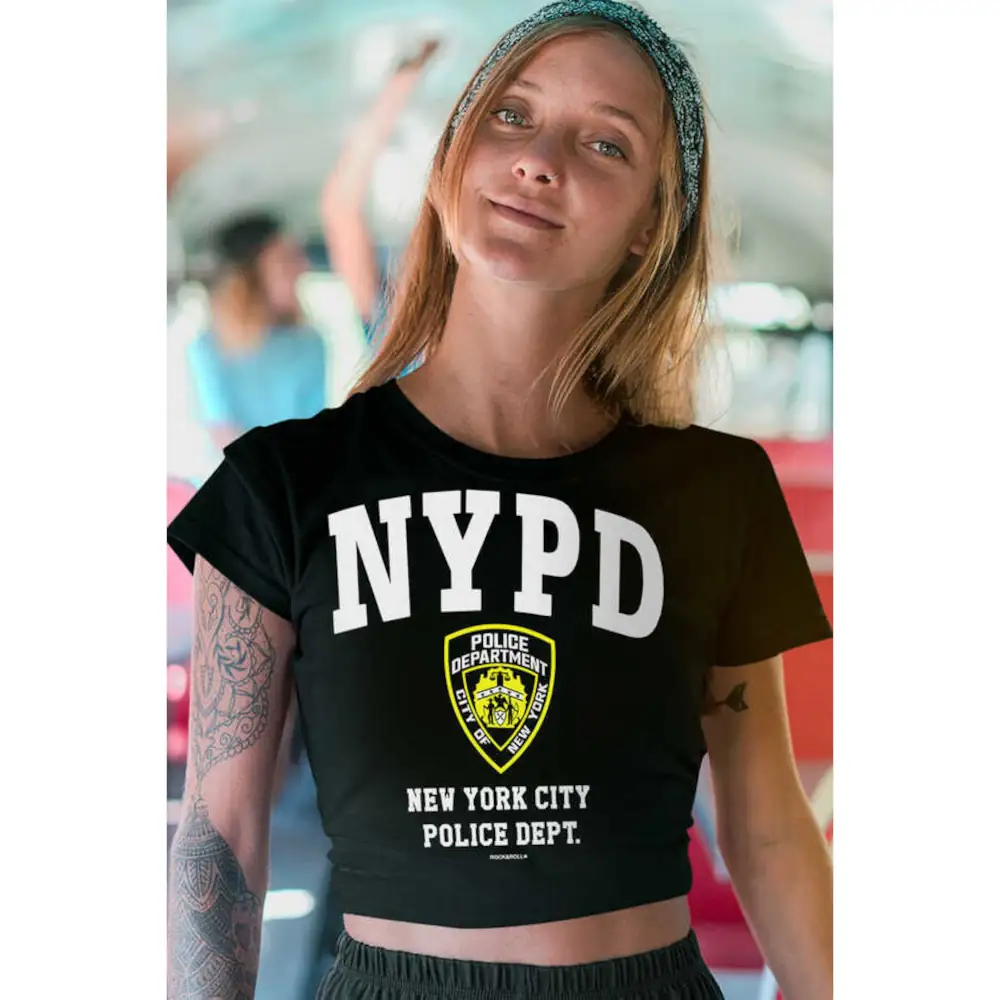 NYPD Crop Top Women's Black T-Shirt