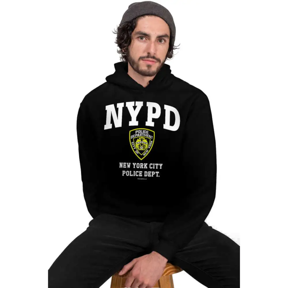 NYPD Men's Black Hoodie Sweatshirt