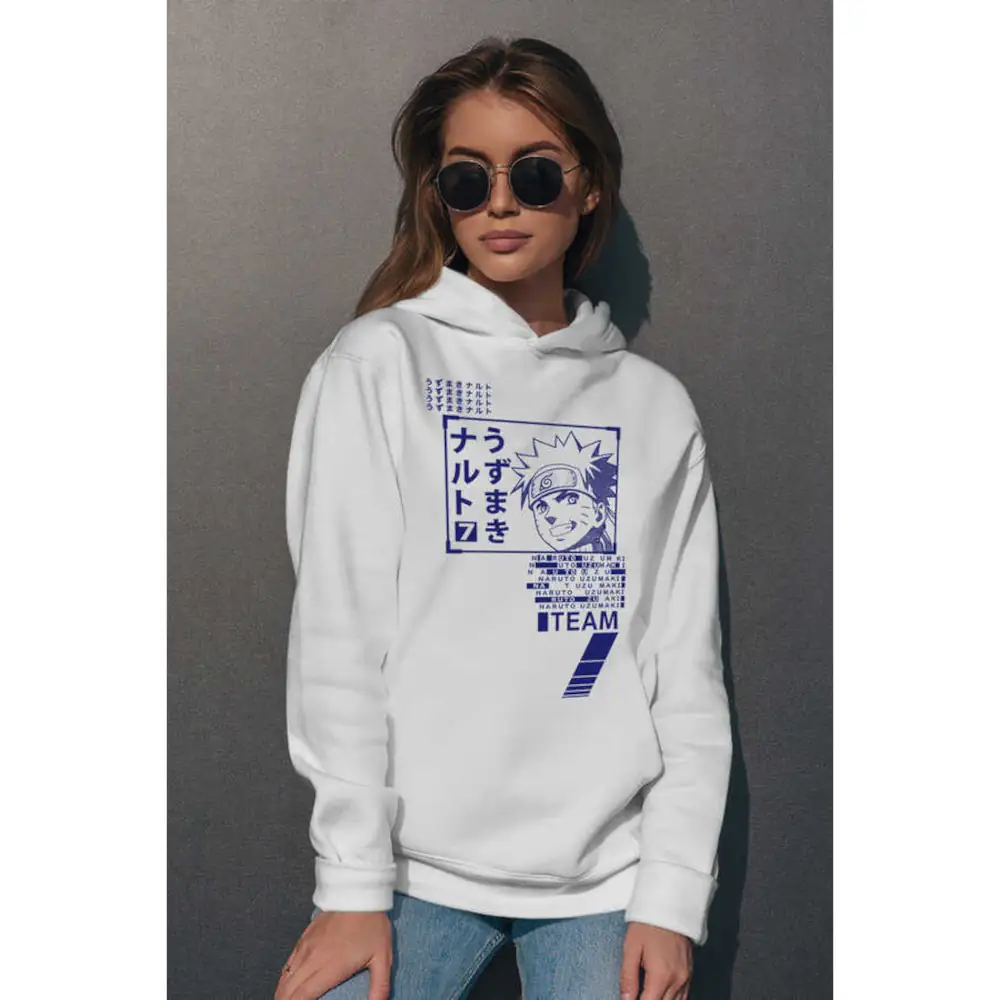 Naruto Writings Women's Hodie Thick White Sweatshirt