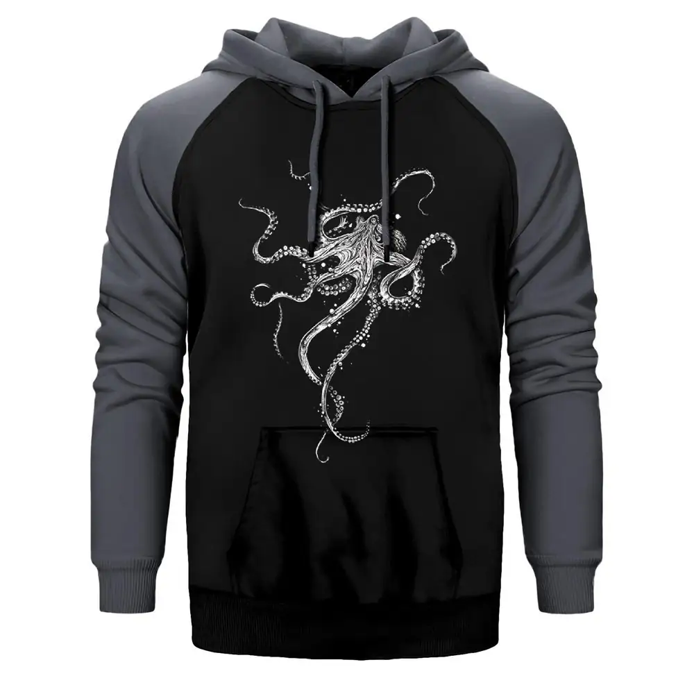 Octopus Raglan Sleeve Grey Sweatshirt