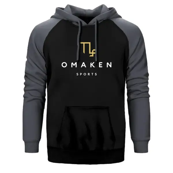 Omaken Esports Article Hoodie, Double Color Raglan Sleeve Gray Sweatshirt