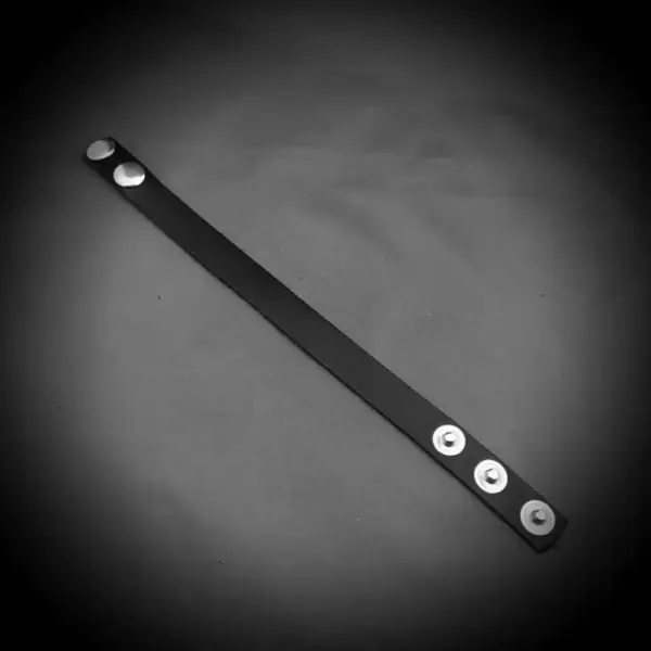 One  Row Plain Genuine Leather Bracelet - Image 2