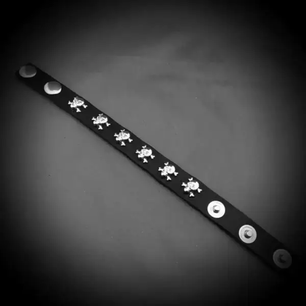 One Row Spike Genuine Leather Bracelet - Image 2