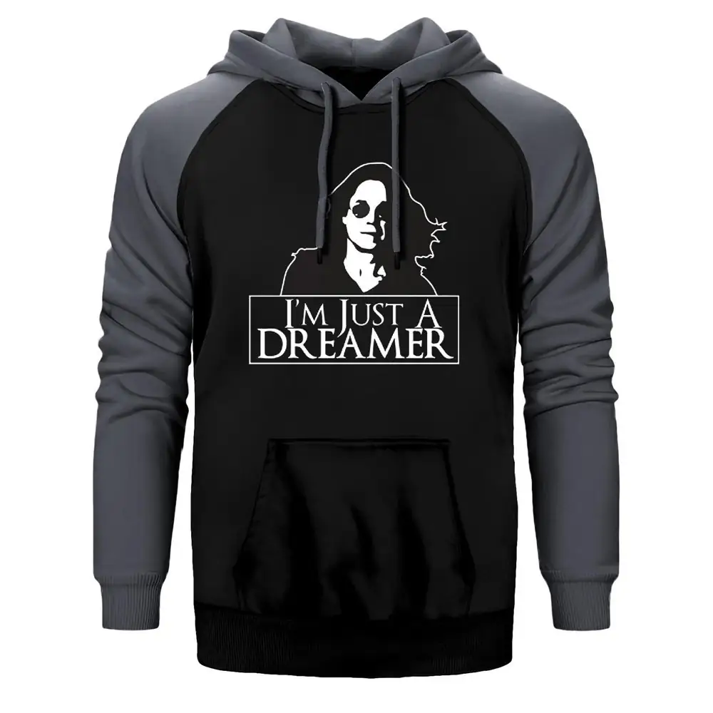 Ozzy Osbourne Im Just A Dreamer Hoodie, Double Color Raglan Sleeve Gray Sweatshirt