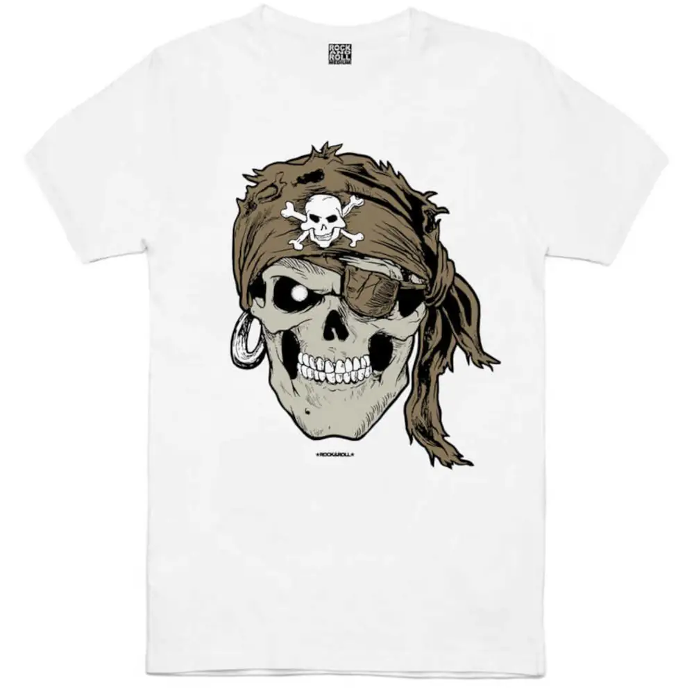Pirate Skull Short Sleeve Men's White T-shirt