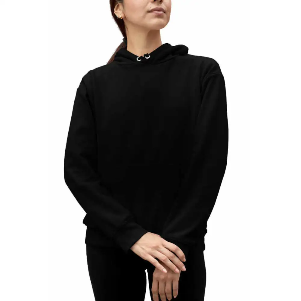 Plain Unprinted Basic Women's Hodie Thick Black Sweatshirt