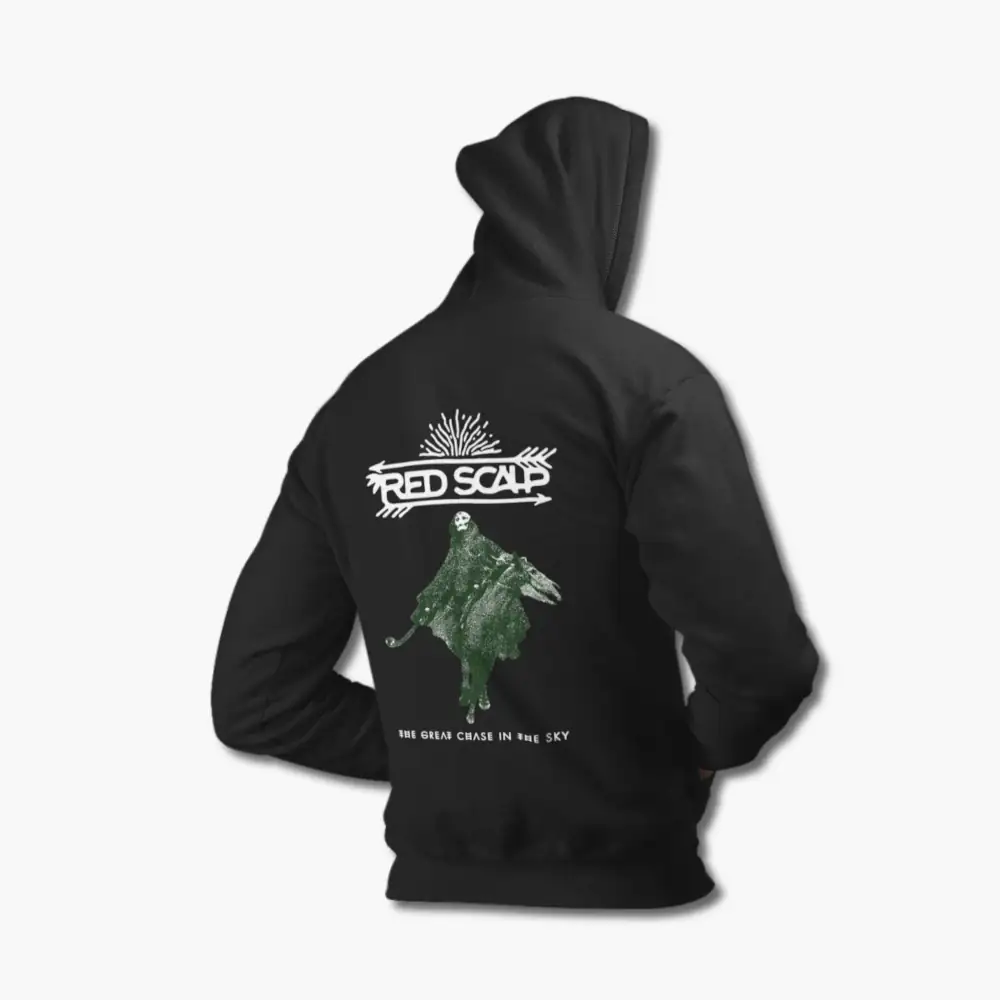 Red Scalp Hoodie, Red Scalp The Great Chase In The Sky Black Hoodie - Image 2