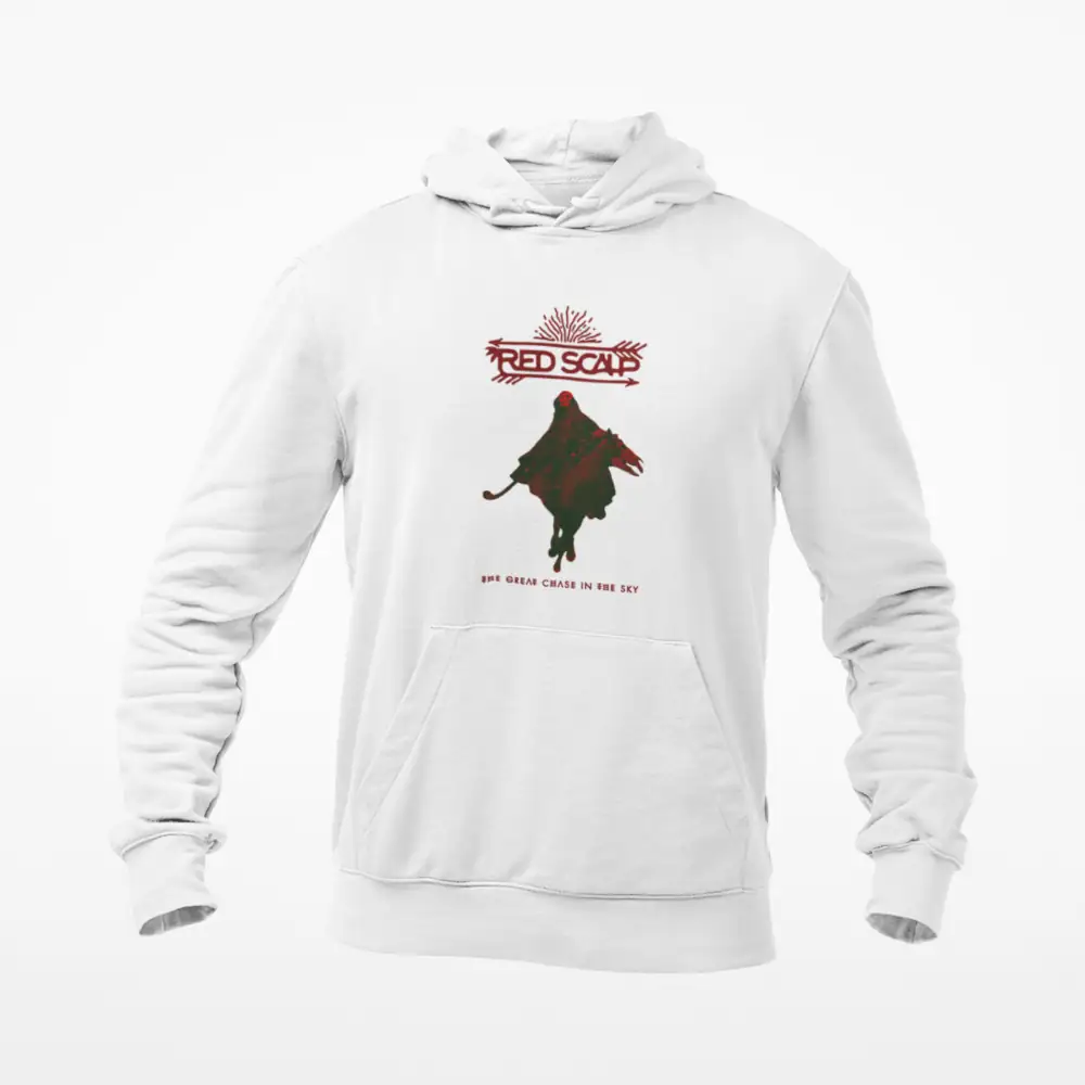 Red Scalp Hoodie, Red Scalp The Great Chase In The Sky White Hoodie