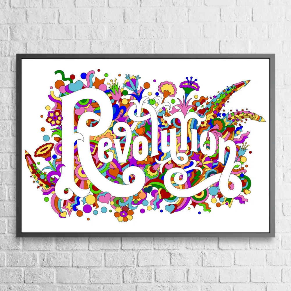 Revolution Poster, Beatles Revolution Wall Art Poster