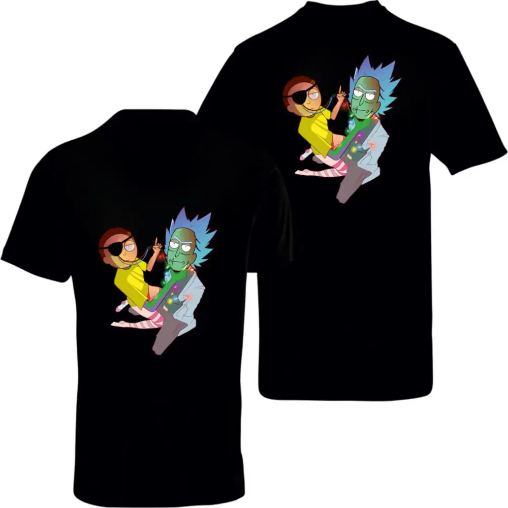 Rick and Morty Medical Check Black T-Shirt