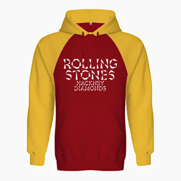 Rolling Stones Raglan Hoodie, Rolling Stones Hackney Diamonds Raglan Sweatshirt - Image 4