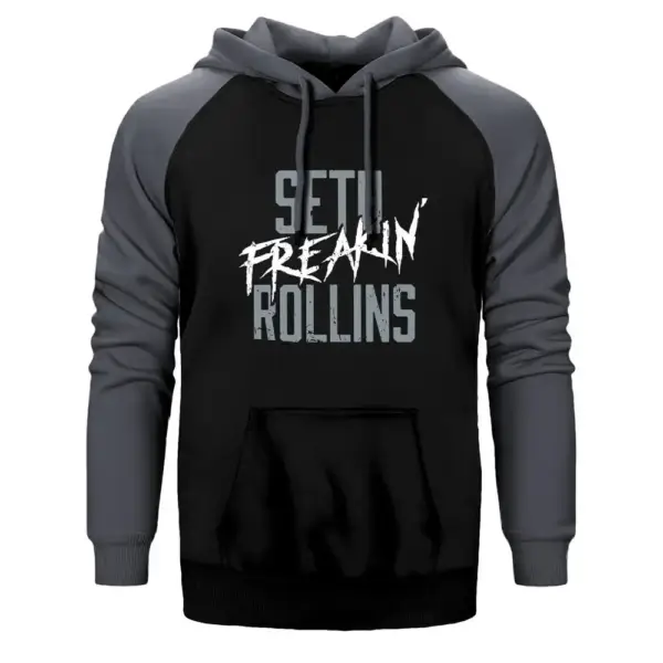 Seth Frekin Rollins Hoodie, Double Color Raglan Sleeve Gray Sweatshirt